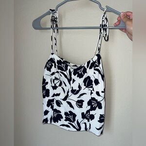 Floral strappy tie top